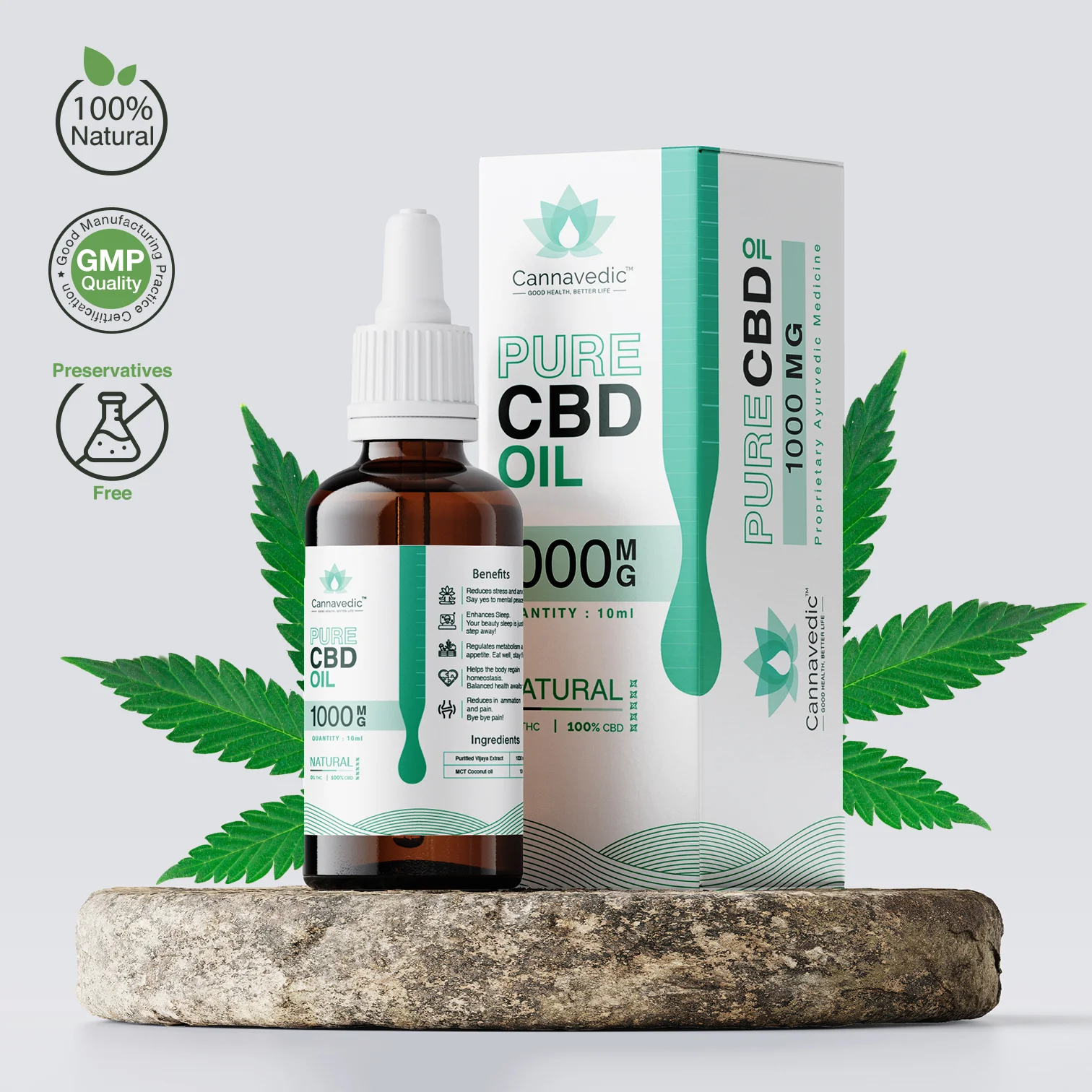 Pure CBD Oil Natural 1000mg | 10ml